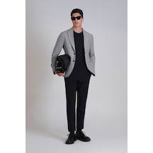 Lufian Daniel Spor Erkek Blazer Ceket Slim Fit Açık Gri Açık Gri 112140208100180 Açık Gri