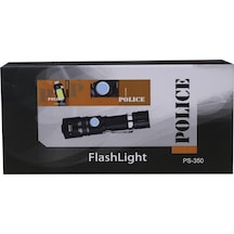 Polıce Ps-350 Zoom Kırmızı Ikaz Işıklı Ve Magnet Özellikli Şarjlı El Feneri Siyah