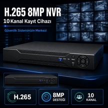 H.265 8mp 10 Kanal Nvr Güvenlik Kamerası Kayıt Cihazı