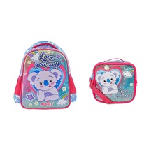 Kız Çocuk Muggle Cute Koala Anaokulu Çantası Ve Beslenme Çantası Mavi - Pembe