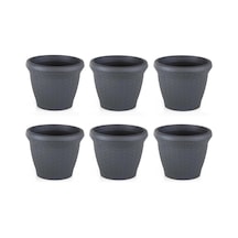 Omnipazar So-hs02 Plastik Hasır Desenli Saksı 6 Lt Antrasit 6 Adet