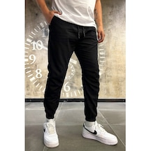 Denim Republic Erkek Siyah Şal Desenli Jogger Pantolon (550455133)