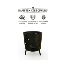Pro Kalın Metal Ateş Çukuru - Kamp & Bahçe Şöminesi - Ayaklı Doğa Ateş Çukuru Figürlü Orta Boy