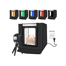 40x40 Cm 2x32 Led Işıklı Taşınabilir Fotoğraf Çekim Çadırı Stüdyo Kutusu 6 Farklı Fon Çok Renkli