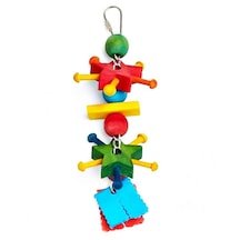 Ahşap Renkli Yıldızlar Papağan Kuş Oyuncağı 22 Cm
