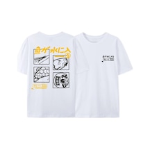 Tarzsokak Beyaz Japon Retro Balık Gevşek Bf Tarzı Çift Öğrenci Yarım Kollu Üst