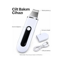Yüz Bakım Rutini İçin Metal Uçlu Usb Şarjlı Beyaz Cilt Bakım Cihazı