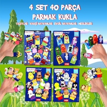 4 Set - 40 Parça Tox Meslekler Taşıtlar Evcil ve Vahşi Hayvanl