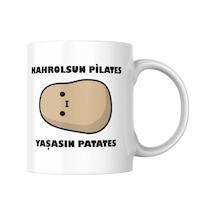 Yaşasın Patates Komik Baskılı Kupa Bardak Hediyelik Çay Kahve Kupası Coffee Mug Beyaz - Çok Renkli
