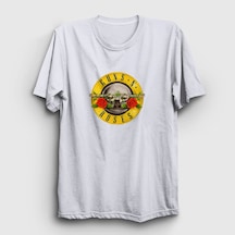 Presmono Unisex Logo Guns N' Roses T-shirt Beyaz