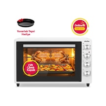 Simfer 7062 Beyaz 70 LT Turbo Fan Piliç Çevirme Mini/Midi Fırın - Multi Fonksiyon, Yoğurt Yapma, Buz Çözme & Çift Cam