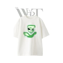 Thewert Green Alien 1 Tasarım Baskılı Ünisex Beyaz Oversize T-shirt
