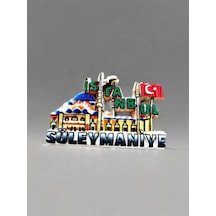 İstanbul / Süleymaniye Temalı Kabartmalı Polyester Magnet 9cm X 5,5 Cm