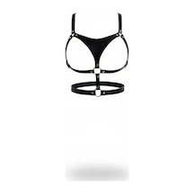 İkikareshop Siyah Göğüs Harness Deri O-ring Detaylı - Brf1388 Çok Renkli