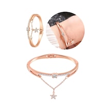 Gogoey Kadın Bilekliği Bayan Takı Rose Gold Trend Hediye Şık Rb66 Çok Renkli