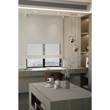 Auralight Lazer Kesim Mat Stor Perde, Lazer Kesimli Modern Serisi, M-4001 Beyaz Renk