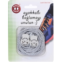 Magic Locks Unisex Beyaz Gri Ayakkabı Bağcığı 5a1 Beyaz