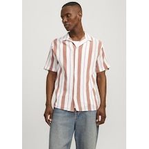 Jack & Jones Erkek Rahat Kesim Çizgili Gömlek - Luke 12255235 Maple Syrup Kiremit Jack & Jones Erkek Rahat Kesim Çizgili Gömlek - Luke 12255235 Maple Syrup Kiremit