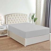 Tek Kişilik Yastıklı Çarşaf Takımı 100x200 Ranforce Açık Gri