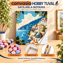 Sayılarla Boyama Numaralı Tuval Seti Boya Fırça Dahil 40x50 Cm İtalyan Yazı