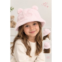 Kitti Şapka Fötr Peluş Pembe Açık Pembe