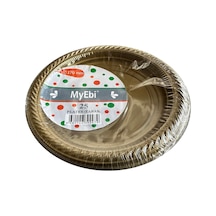 Kullan At Altın Renkli Parti Davet Plastik Tabak - 22 Cm. - 25 Adetlik Paket