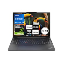 Lenovo ThinkPad E16 Gen 1 21JQS27CB2BT35 i7-1355U 40 GB 512 GB SSD MX550 16" W11H Wuxga Dizüstü Bilgisayar