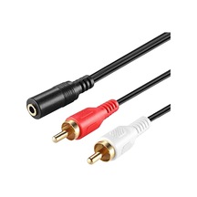 2 Rca- 3.5mm Stereo Dişi Kablo 1.5 Metre