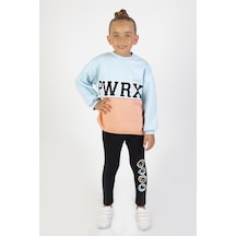 Harika Kids Kız Çocuk Üç İplik Kumaş Kalınlık Baskılı Örme Basic Alt Üst Takımı 6 - 9 Yai 001