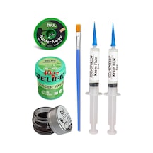 Relıfe Rl-402 Krem Lehim 183 C 40gr Havya Uç Temizleyici Flux Lehim Toplama 2uul-2015 Emme Teli Fırça Seti01