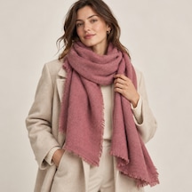 Rose Élite Premium Gül Kurusu Şal Soft Touch Yumuşak Dokulu, Püsküllü, Oversize Kadın Kışlık Omuz Ve Boyun Şalı Çok Renkli