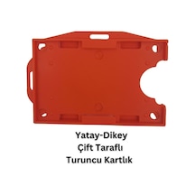 Turuncu Yatay Dikey Çift Taraflı Kart Koruyucu
