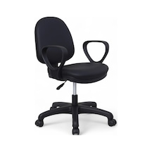 Worky Siyah Deri Ofis Çalışma Koltuğu Siyah