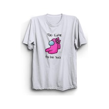 Among Us Too Cute To Be Sus Oyun Baskılı Tshirt Beyaz