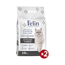 Felin Aktif Karbonlu Topaklaşan İnce Bentonit Kedi Kumu 2 x 10 L