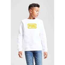 Tshirthane Pubg Baskılı Unisex Çocuk Beyaz Sweatshirt (528503895)