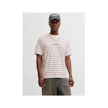 Jack & Jones Jornorrebro Çizgili Tişört 12291021 Beyaz