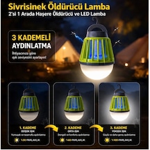 Şarj Edilebilir 3 Kademeli Kamp Lambalı Uv Işıklı Taşınabilir Askılı Sivrisinek Kovucu