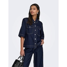 Only Onlbelle S/s Shırt Dnm Gua Noos Kadın Mavi Gömlek - 15347084