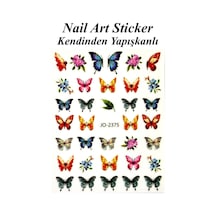 Nail Art Sticker Kendinden Yapışkanlı, Tırnak Süsleme, Tırnak Dövmesi Stikır 2375 Çok Renkli-2375