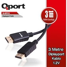 QPORT (Q-DP03) DISPLAY PORT 3 METRE KABLO