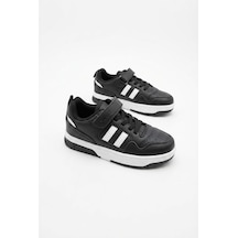 Fort Cool Foor Rahat Esnek Sneaker Erkek Çocuk Spor Ayakkabı SİYAH-BEYAZ