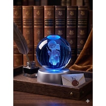 3D Lazer İşlemeli Harry Potter Kristal Küre Lamba - Hologram , Hediyelik