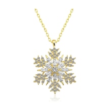 Gümüş Gold Kar Tanesi Kolye (551176237)