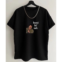 Startmore Unisex Siyah Beni Bi Sal Baskılı Bisiklet Yaka Tshirt Siyah