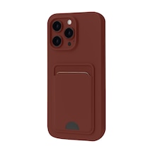 Apple iPhone Uyumlu 16 Pro Max Kılıf Kelvin Kartvizitli Silikon - Bordo Bz8683140874988