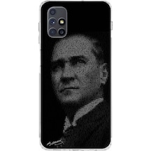 Samsung Galaxy M51 Uyumlu Gençliğe Hitabe Yazılı Atatürk Silüeti Baskılı Silikon Kılıf Renkli