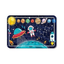 Baskı Atölyesi Uzay Astranot Ve Gezegenler A4 54 Parça Puzzle, Oyuncak, Yapboz Standart