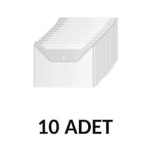 Şeffaf A4 Çıtçıtlı Dosya Zarf Dosya 10 Adet Diğer