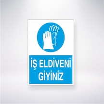 İş Eldiveni Giyiniz 21x28 Arkası Yapışkanlı Sticker